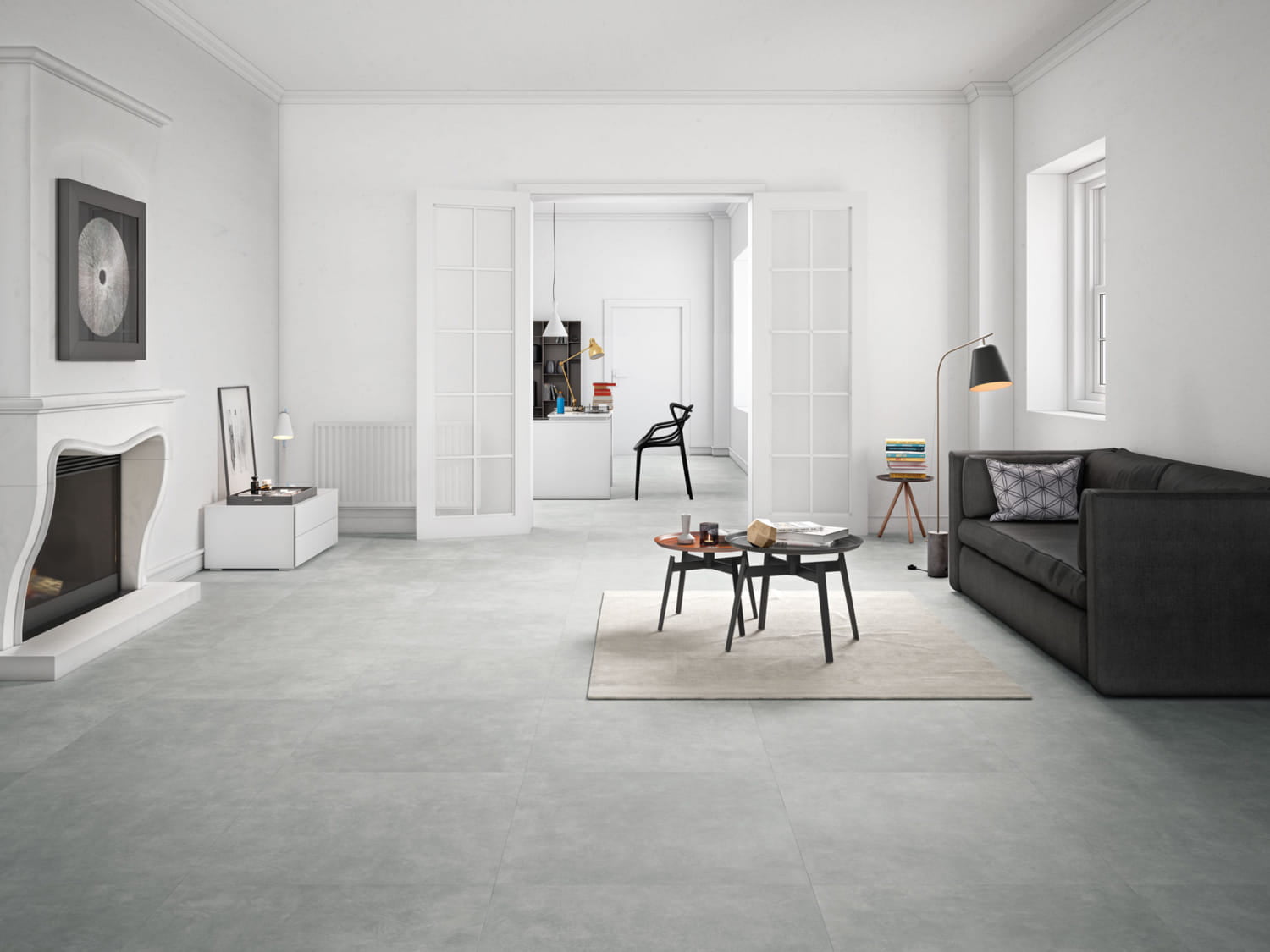 AMBIENTE floor casa chic grey natural 75x75